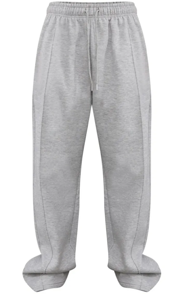 Ash Grey Basic Wide Leg Sweatpants