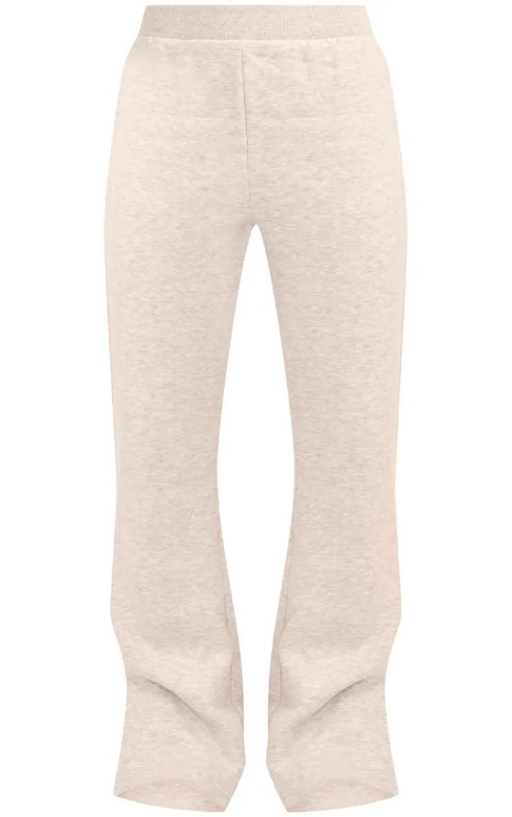 Hot PrettyLittleThing Flared Split Hem Sweatpants Ash Grey