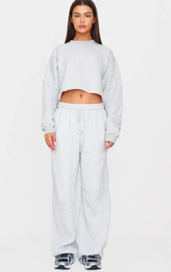 PrettyLittleThing Basic Tops*Oversized Cropped Crewneck Sweatshirt