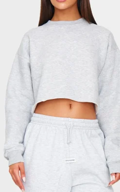 PrettyLittleThing Basic Tops*Oversized Cropped Crewneck Sweatshirt