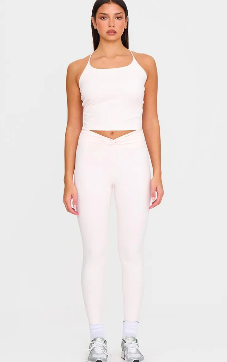 PrettyLittleThing Yoga Pants*Ballet Pink Sculpt Twist Front Gym Leggings