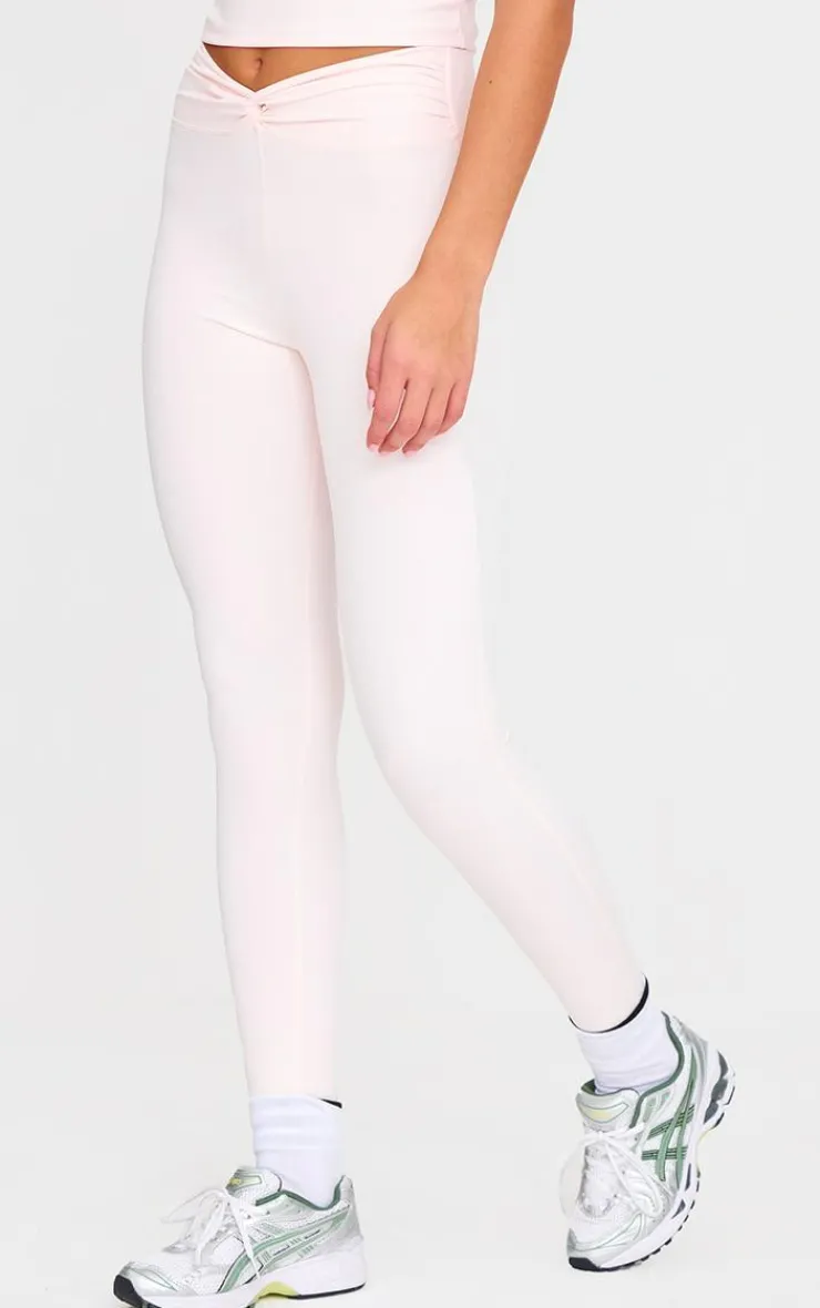 PrettyLittleThing Yoga Pants*Ballet Pink Sculpt Twist Front Gym Leggings