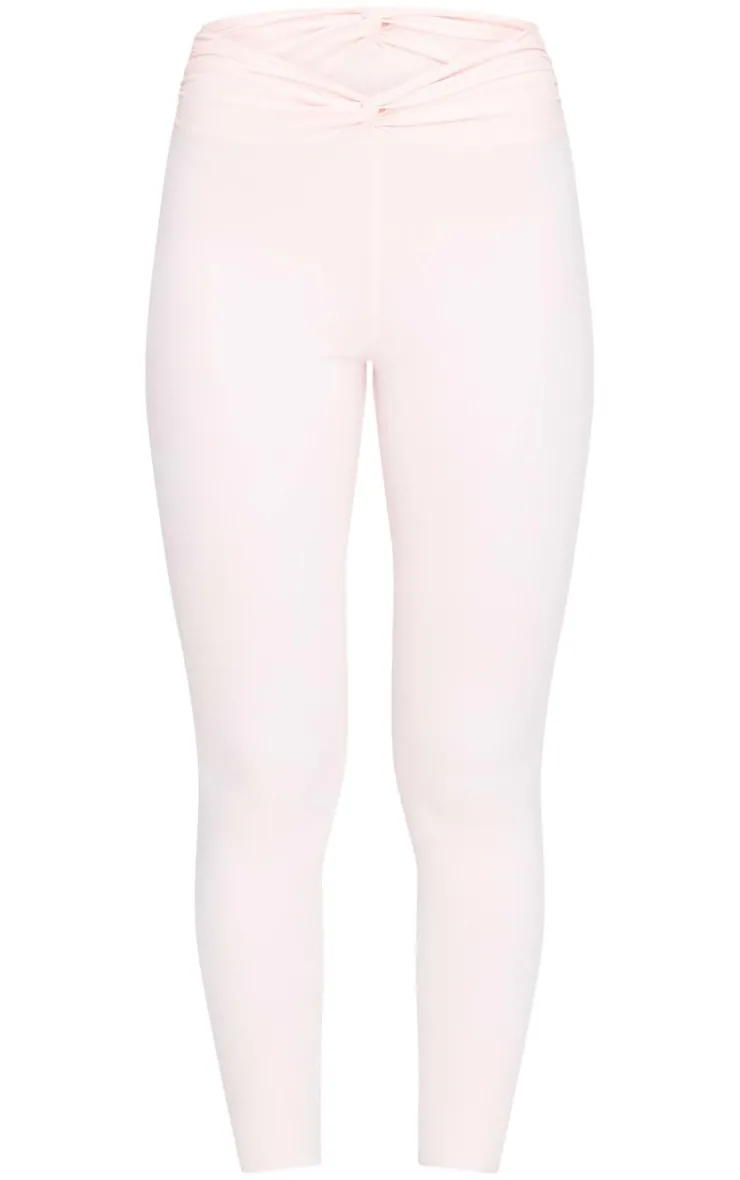 PrettyLittleThing Yoga Pants*Ballet Pink Sculpt Twist Front Gym Leggings