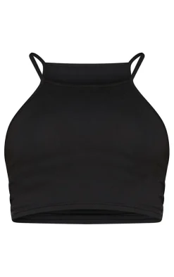 PrettyLittleThing Basic Tops*Basic Cotton Blend Racer Neck Crop Top