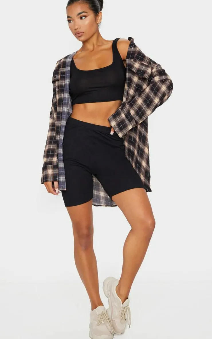 PrettyLittleThing Basic Tops*Basic Cotton Blend Scoop Neck Crop Top