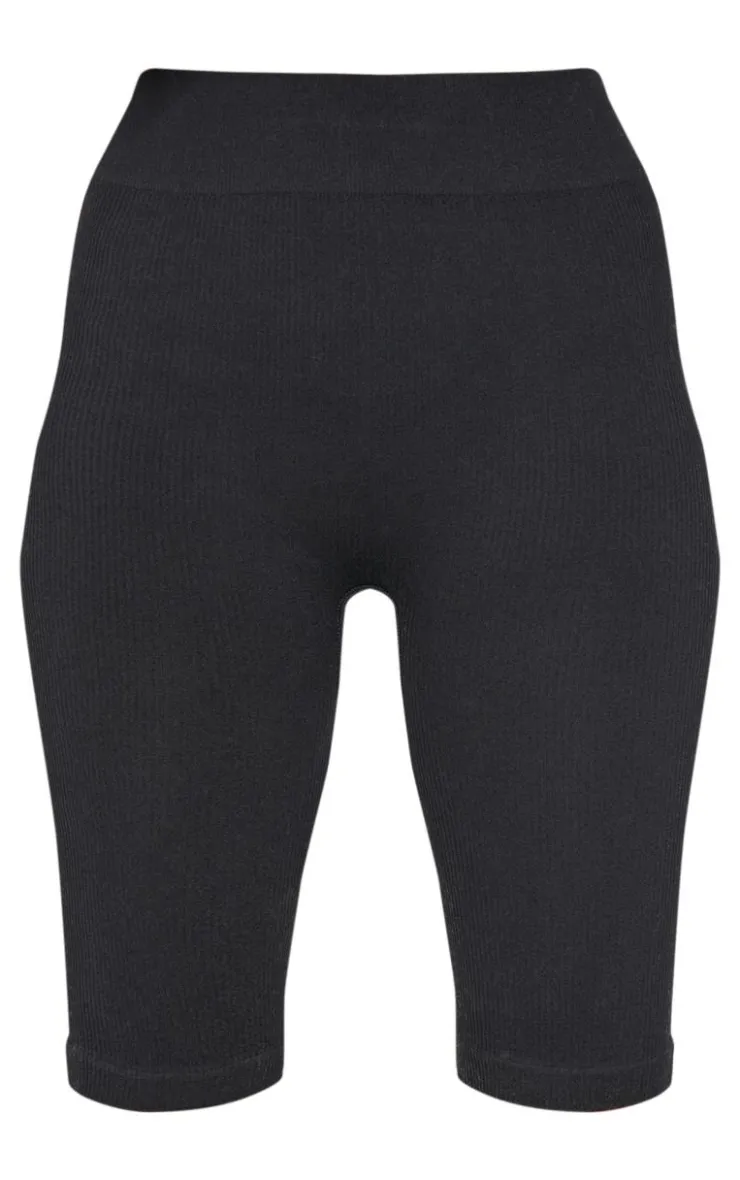 PrettyLittleThing Snatched*Basic Structured Snatched Rib Bike Shorts