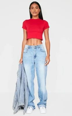 PrettyLittleThing T-Shirts*Basic Short Sleeve Crop T Shirt