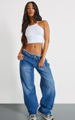 PrettyLittleThing Basic Tops*Basic Cotton Blend Racer Neck Crop Top
