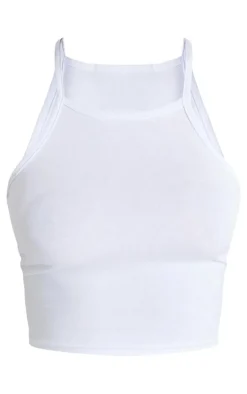 PrettyLittleThing Basic Tops*Basic Cotton Blend Racer Neck Crop Top