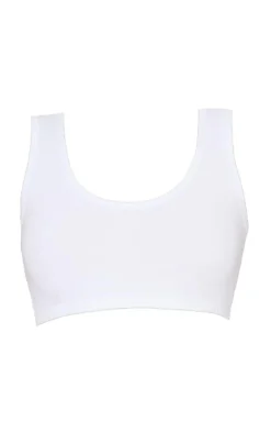 PrettyLittleThing Sleeveless Tops*Basic Cotton Blend Sleeveless Elastic Hem Crop Top