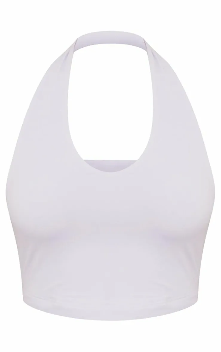 PrettyLittleThing Basic Tops*Basic Slinky Scoop Neck Halter Top