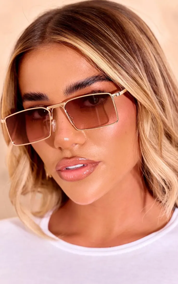 PrettyLittleThing Visor Sunglasses*Square Frame Slim Aviator Sunglasses