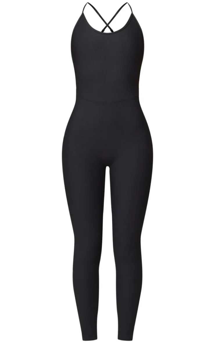 PrettyLittleThing Gym Wear*Active Rib Long Gym Unitard