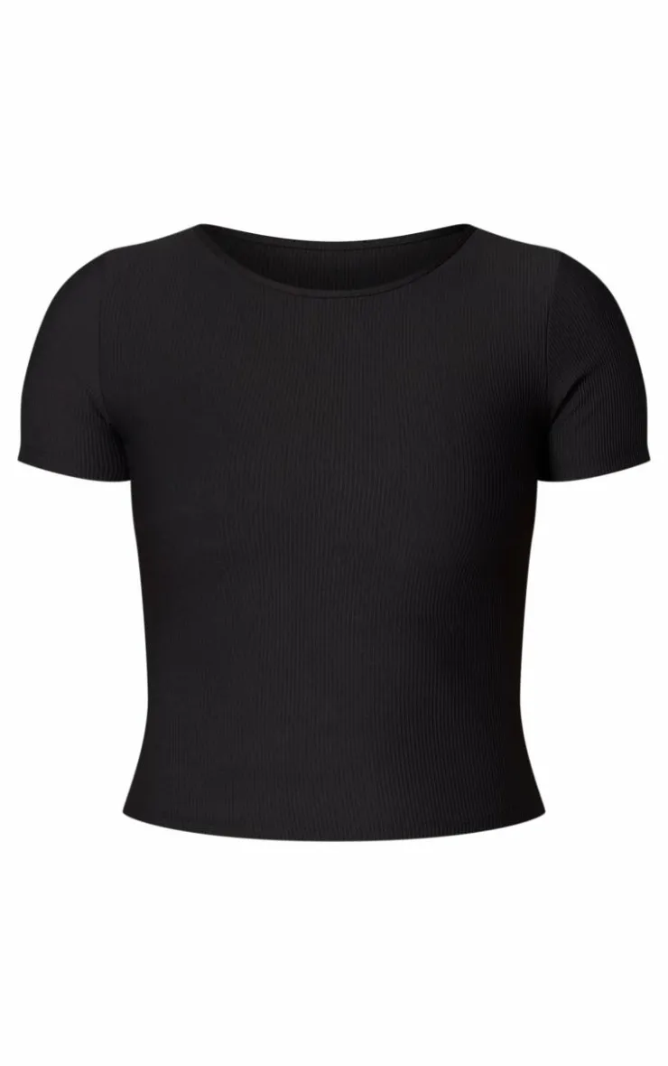 PrettyLittleThing Workout Tops*Active Rib Short Sleeve Gym Top