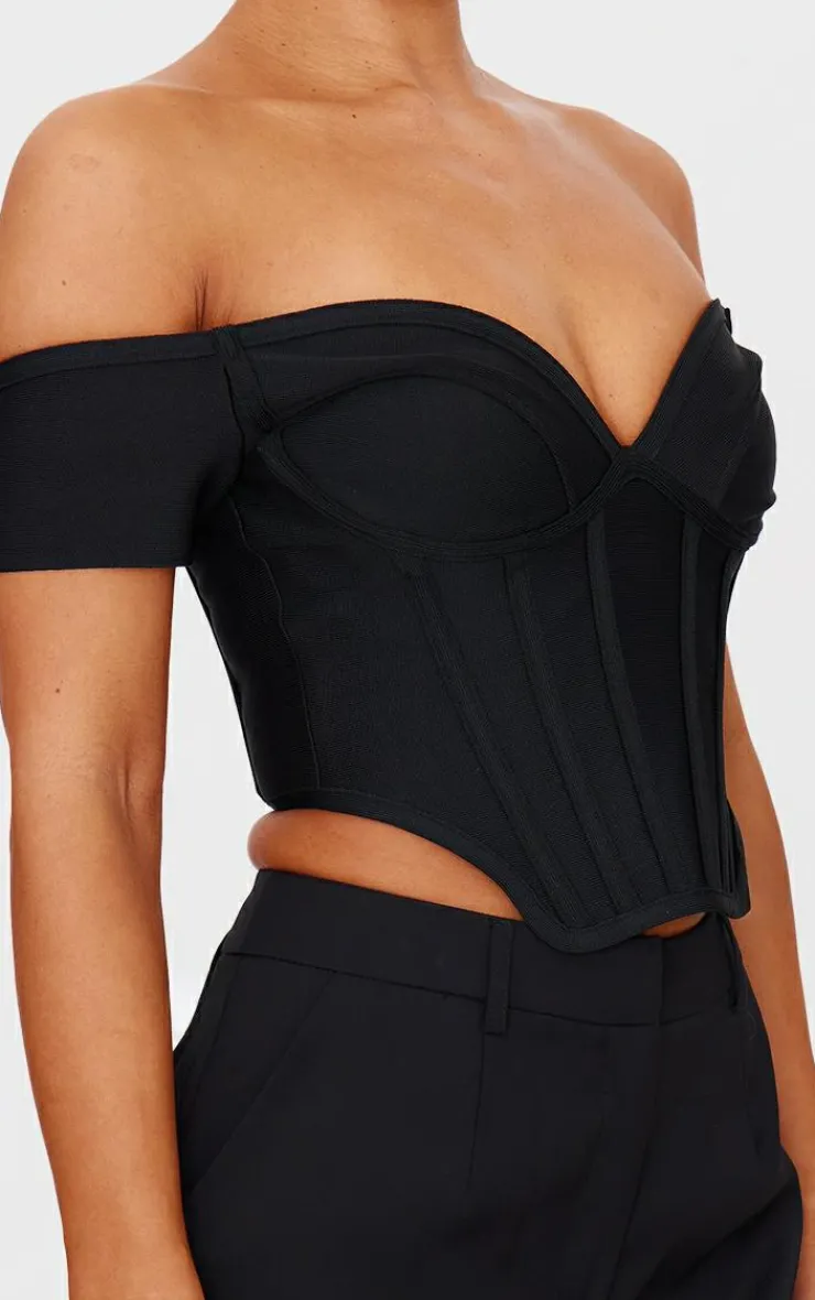 PrettyLittleThing Corsets*Bandage Dip Hem Bust Cup Bardot Corset