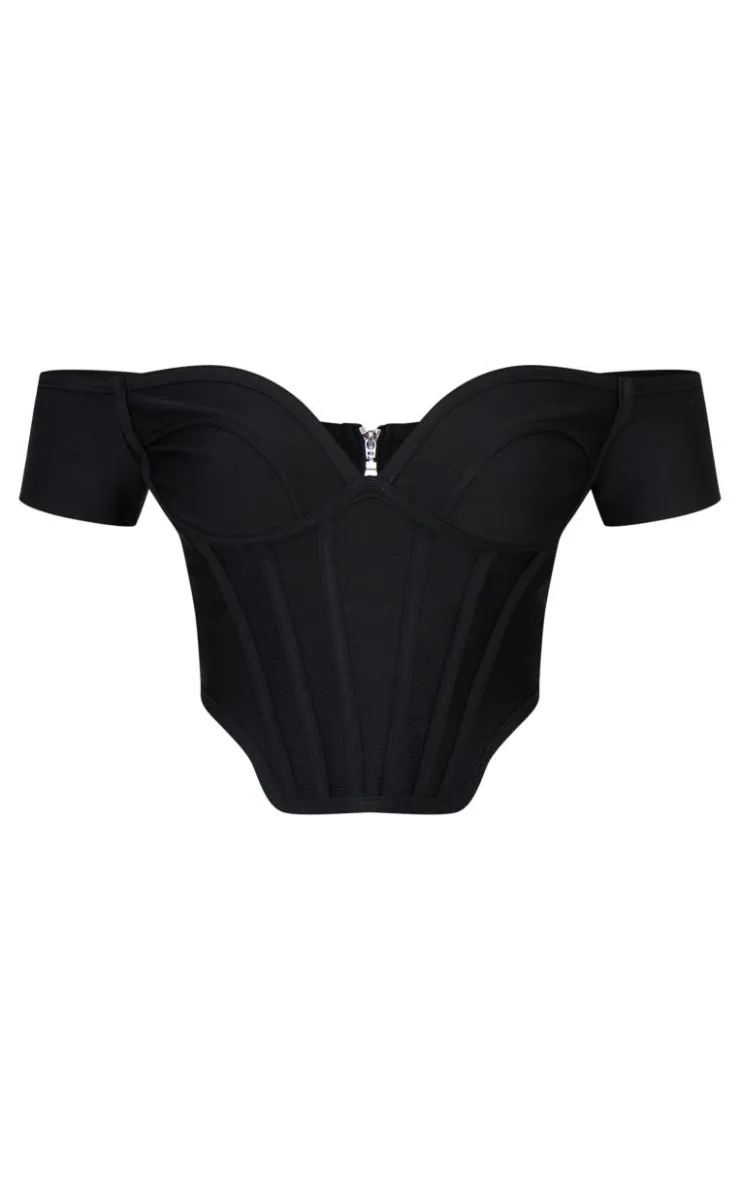 PrettyLittleThing Corsets*Bandage Dip Hem Bust Cup Bardot Corset