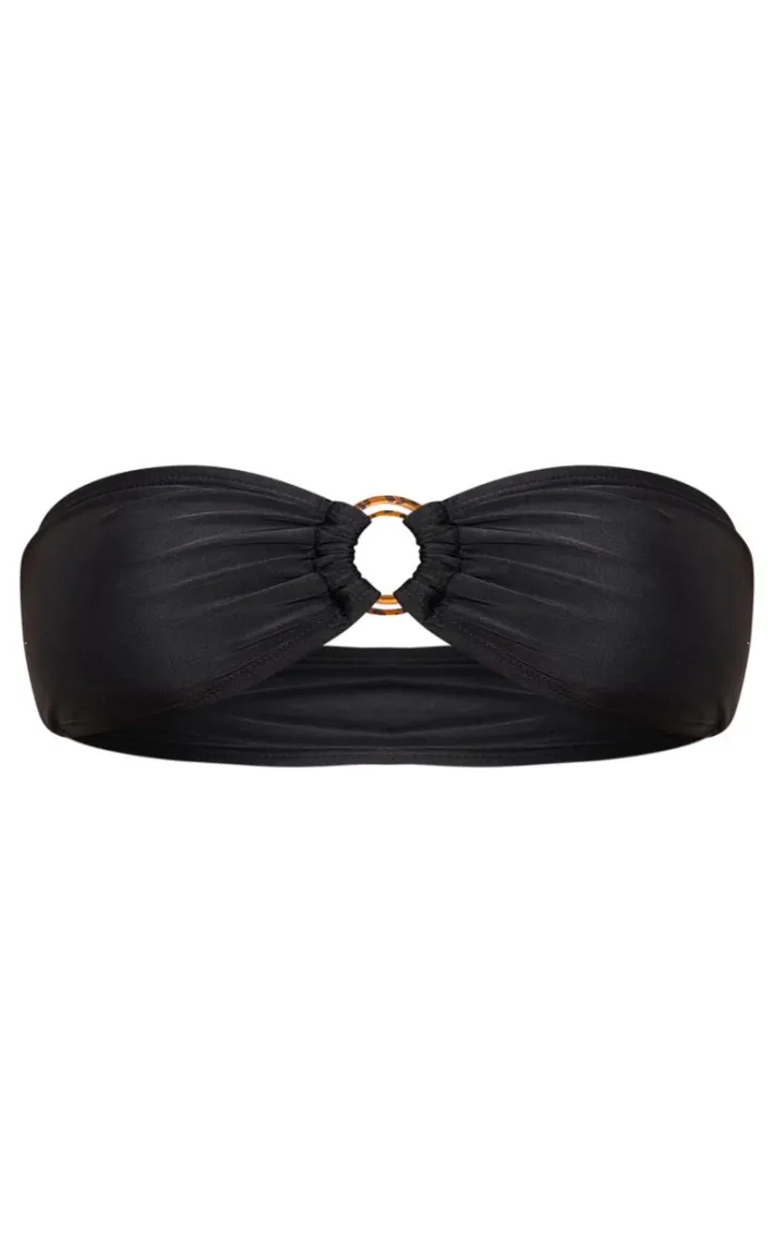 Black Bandeau O Ring Bikini Top