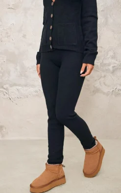 Outlet PrettyLittleThing Basic Knit Leggings Black