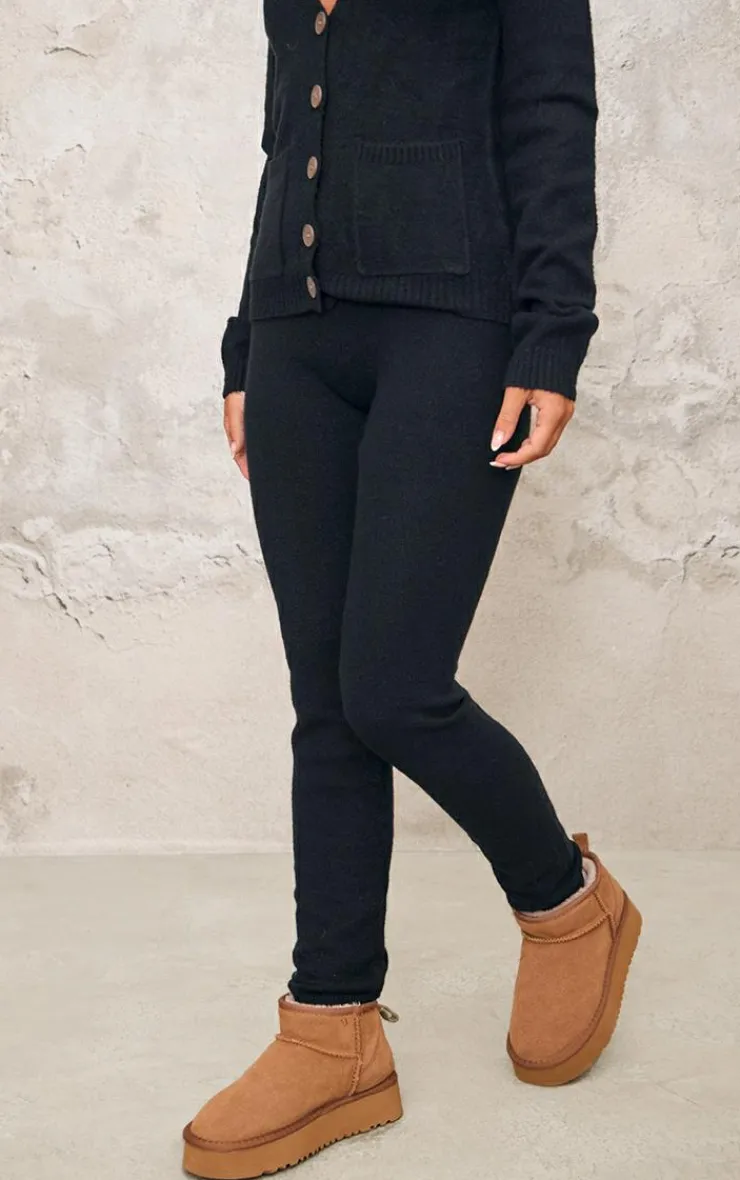 Outlet PrettyLittleThing Basic Knit Leggings Black