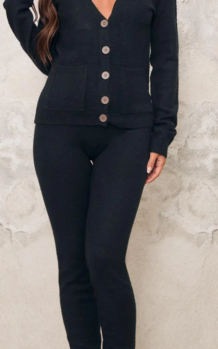 Outlet PrettyLittleThing Basic Knit Leggings Black