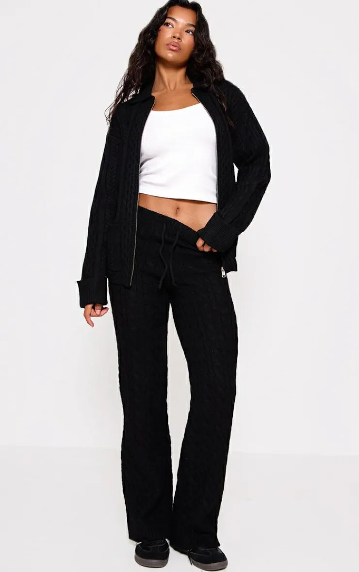 PrettyLittleThing Christmas Shop*Cable Knit Drawstring Waist Pants