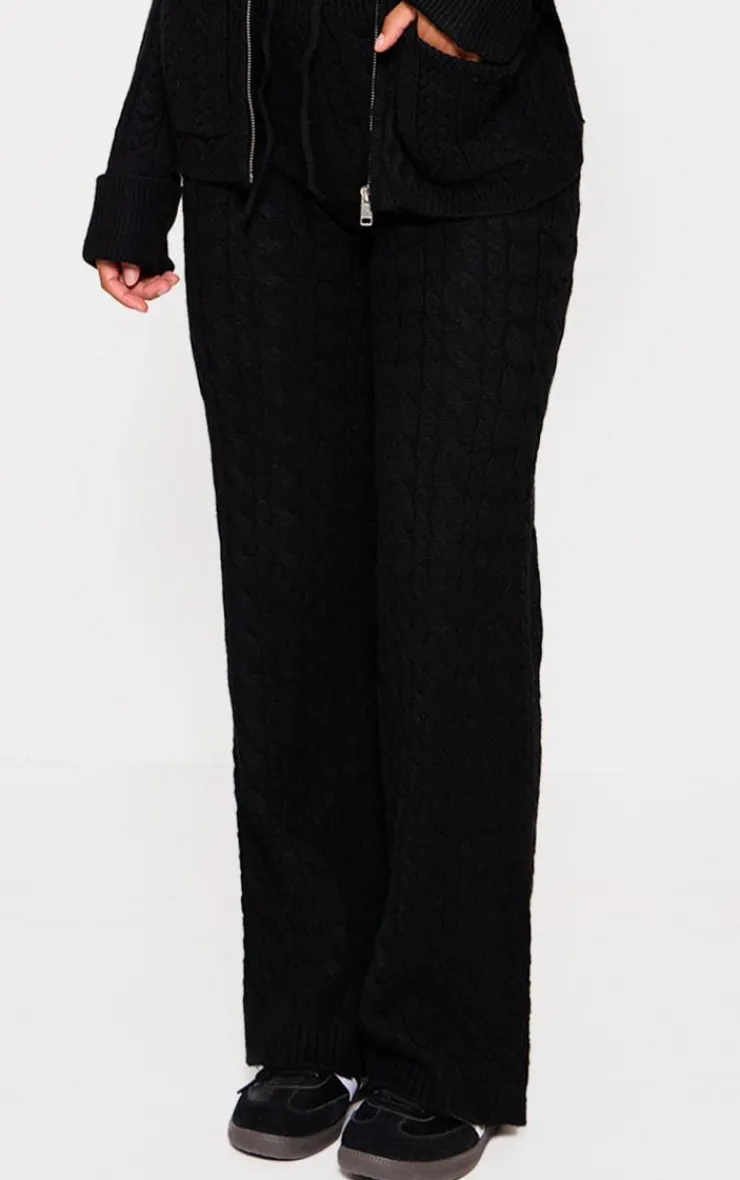 PrettyLittleThing Christmas Shop*Cable Knit Drawstring Waist Pants