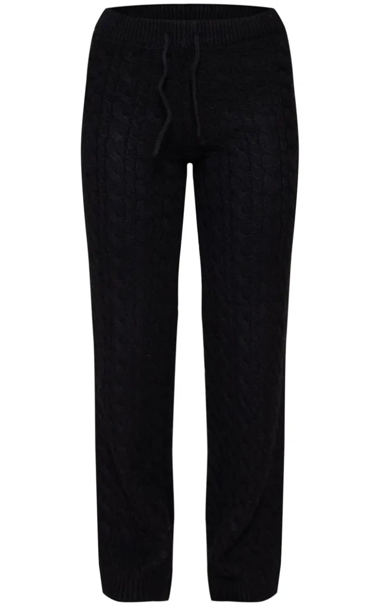 PrettyLittleThing Christmas Shop*Cable Knit Drawstring Waist Pants