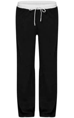 Outlet PrettyLittleThing Contrast Wide Leg Pants Black