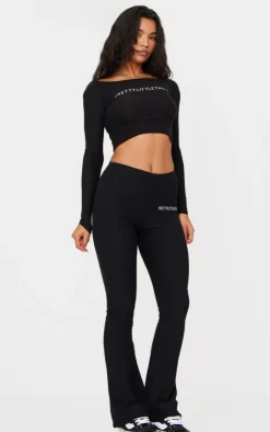 PrettyLittleThing Cotton Long Sleeve Top Black