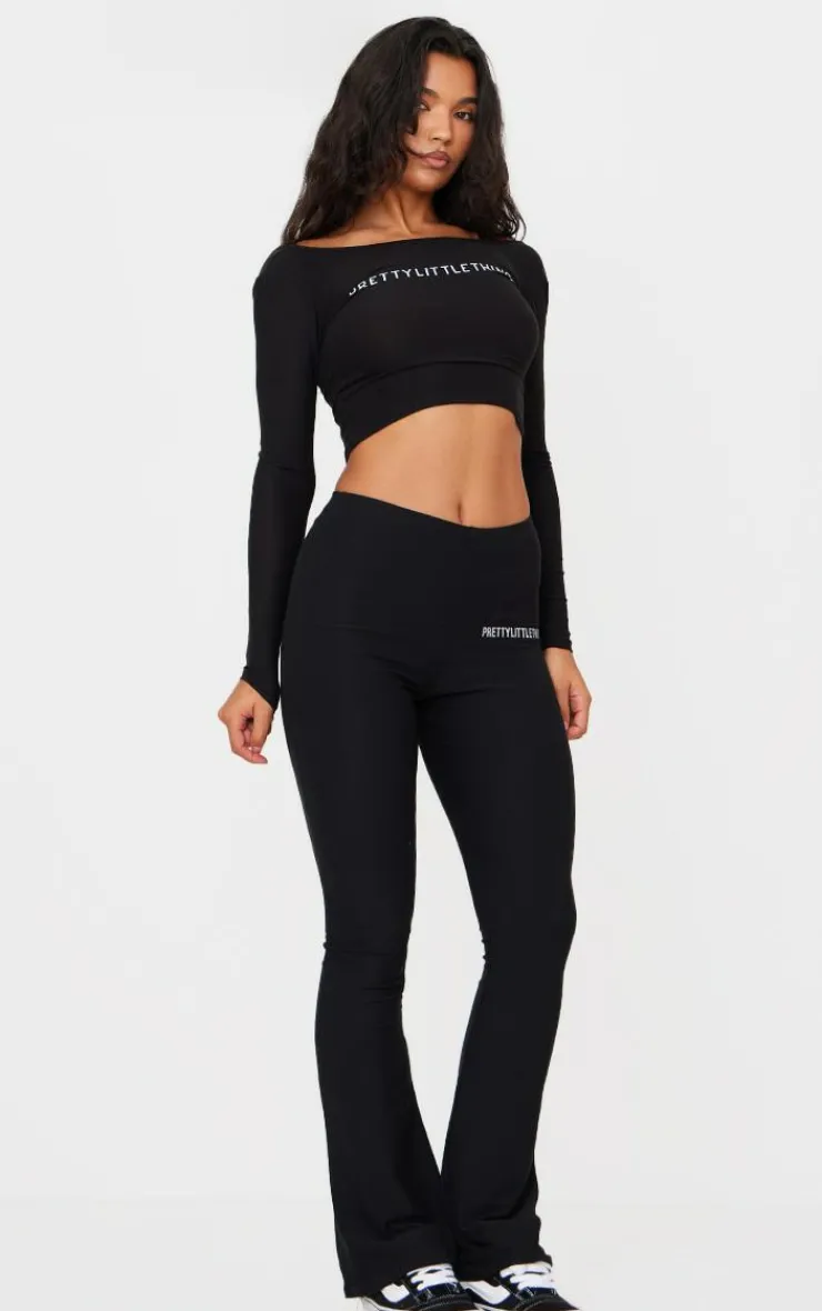 PrettyLittleThing Cotton Long Sleeve Top Black