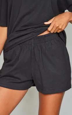 Clearance PrettyLittleThing Cotton Oversized Boxy Short Black