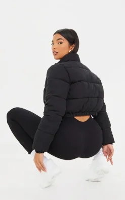 PrettyLittleThing Puffer Jackets*Cropped Peach Skin Bubble Puffer Jacket