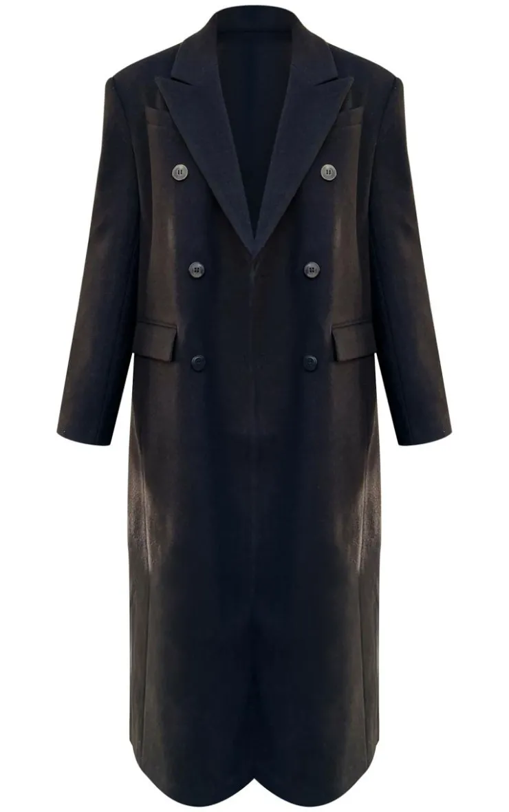 PrettyLittleThing Thanksgiving Outfits*Double Breasted Oversized Structured Coat