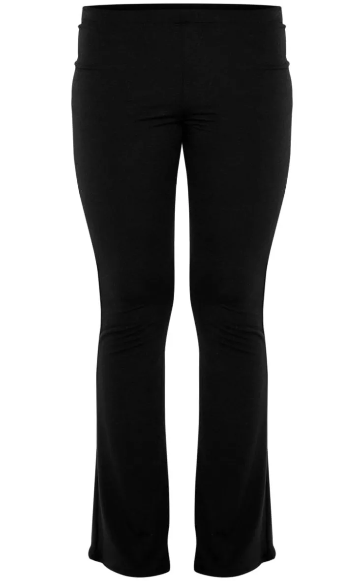Hot PrettyLittleThing Double Contour Jersey Skinny Flared Pants Black