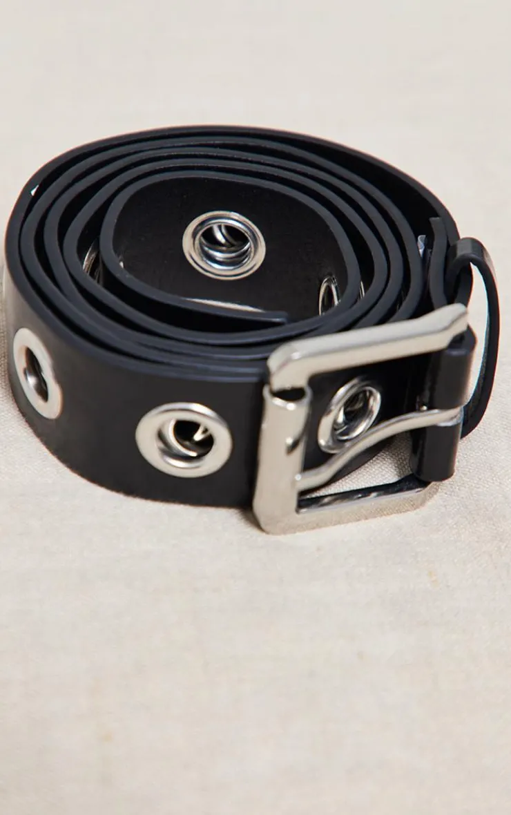 PrettyLittleThing Black Belts*Eyelet Belt