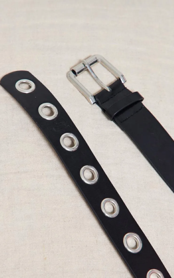 PrettyLittleThing Black Belts*Eyelet Belt