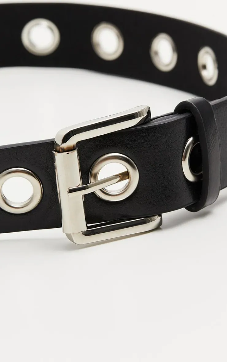 PrettyLittleThing Black Belts*Eyelet Belt