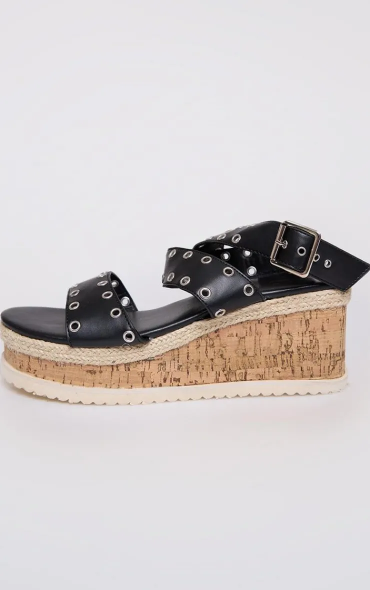 PrettyLittleThing Flatform Sandals*Eyelet Espadrille Flatform Sandals