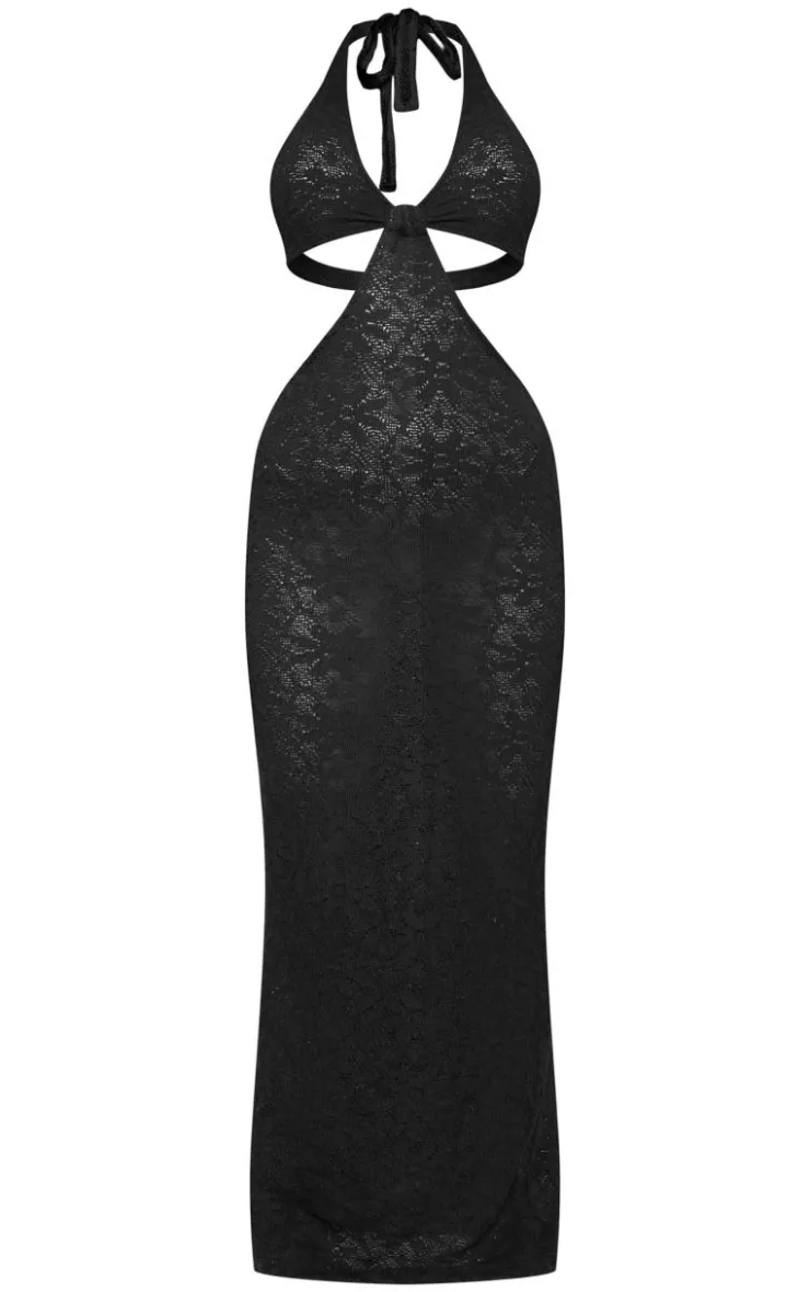 Halterneck Floral Cut Out Maxi Dress-PrettyLittleThing New