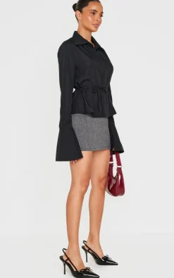 PrettyLittleThing Shirts*Hook And Eye Flare Sleeve Shirt
