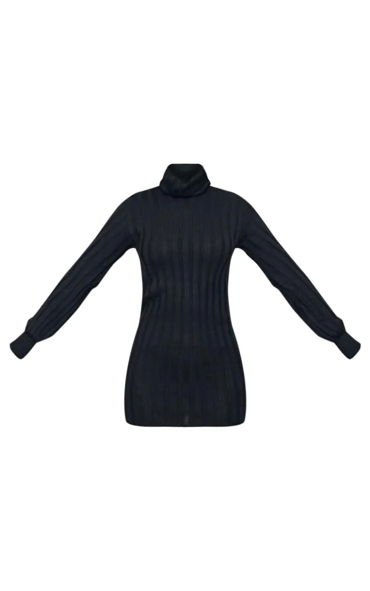 Knitted Roll Neck Sweater Dress-PrettyLittleThing Outlet
