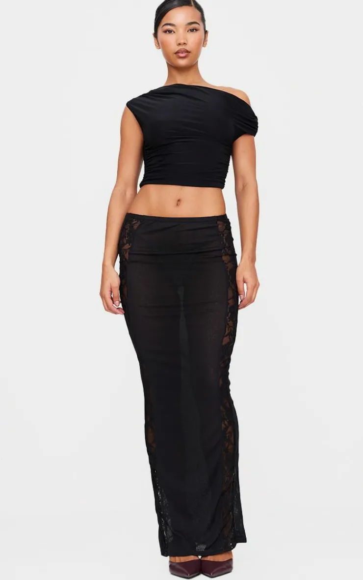 Lace Panel Detail Maxi Skirt-PrettyLittleThing Best