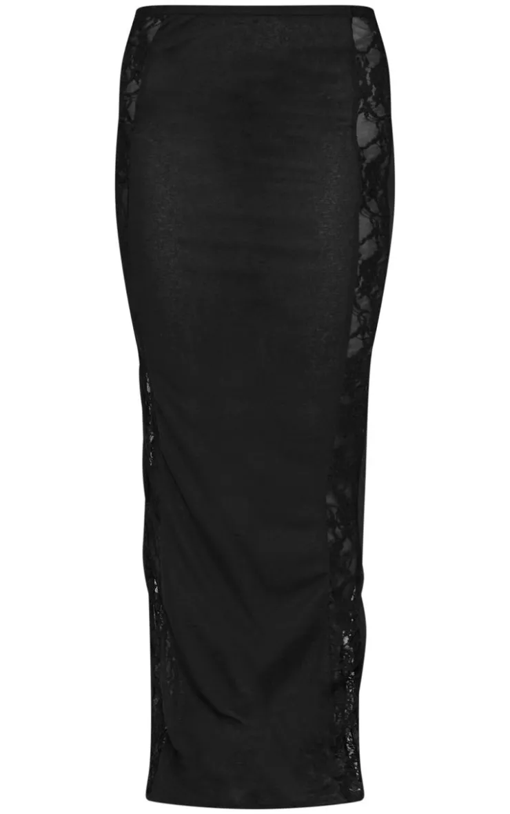 Lace Panel Detail Maxi Skirt-PrettyLittleThing Best