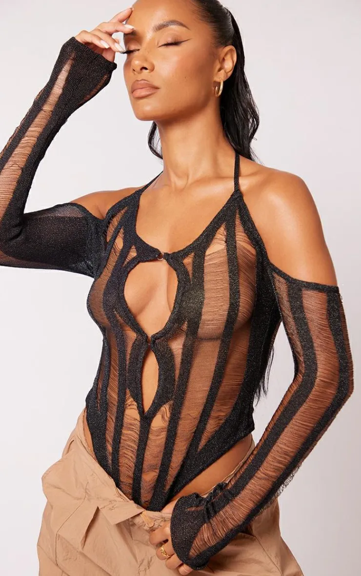 Laddering Knit Ring Detail Bodysuit-PrettyLittleThing Best