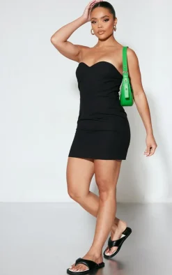 Linen Look Sweetheart Neckline Bodycon Dress-PrettyLittleThing Sale