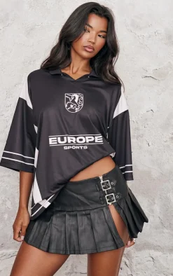PrettyLittleThing T-Shirts*Logo Sports V Neck Detail Jersey