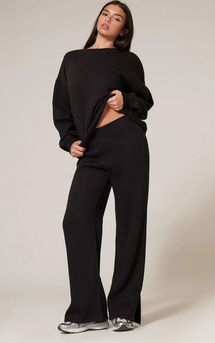 Discount PrettyLittleThing Longline Oversized Sweatshirt Black