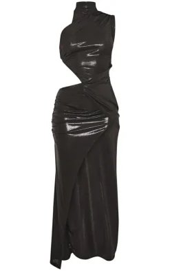 Metallic Cut Out Maxi Dress-PrettyLittleThing New