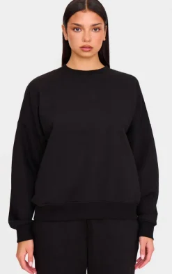 Outlet PrettyLittleThing Oversized Long Sleeve Sweatshirt Black