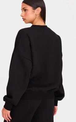 Outlet PrettyLittleThing Oversized Long Sleeve Sweatshirt Black